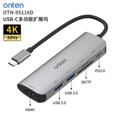 Buy Onten OTN-95116D 6 in 1 Type-C Multi-function Docking Station Vmart in Pakistan