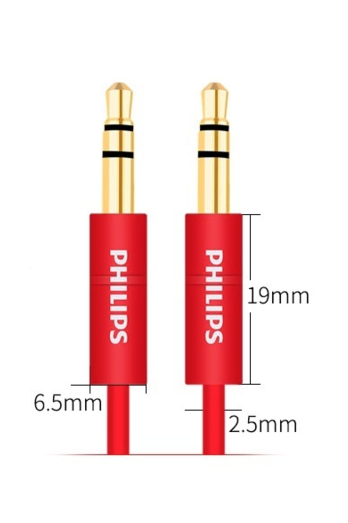 Philips 3.5mm Male to Male Stereo Audio Cable 1m - Red