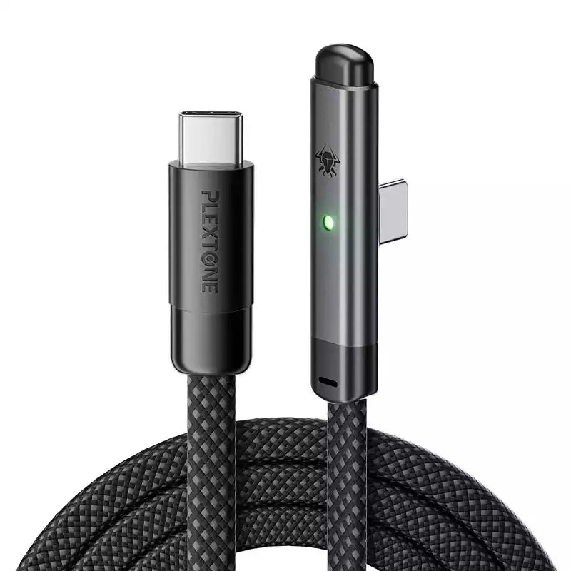 Buy Plextone C2C T100 Type C To Type C 66W Elbow Gaming Smart LED Charge Cable 1m from Vmart in Pakistan