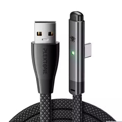 Buy Plextone C2U T100 66W Type C To USB-A Elbow Gaming Smart LED Charge Cable 1m from Vmart in Pakistan