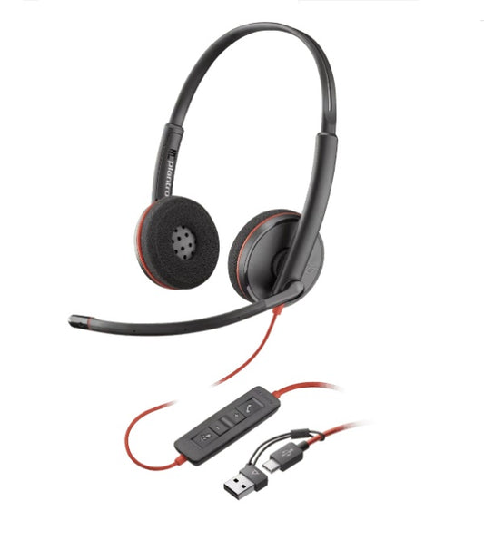 Buy Poly Blackwire C3220 Corded UC USB-A/USB-C Headset from Vmart in Pakistan
