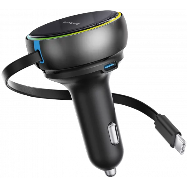 Buy Proove Hammer 81W Car Charger (Type-C + USB) + Retractable Type-C Cable from Vmart in Pakistan