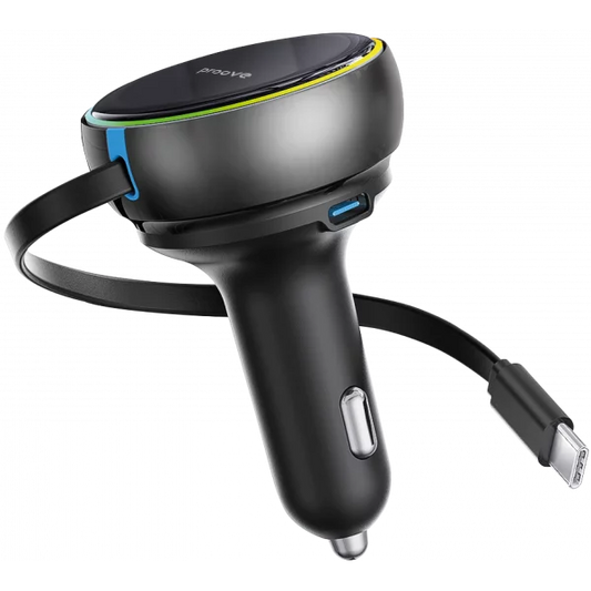 Buy Proove Hammer 81W Car Charger (Type-C + USB) + Retractable Type-C Cable from Vmart in Pakistan