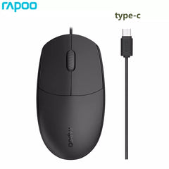 Rapoo N100C Type-C Wired Mouse - Black