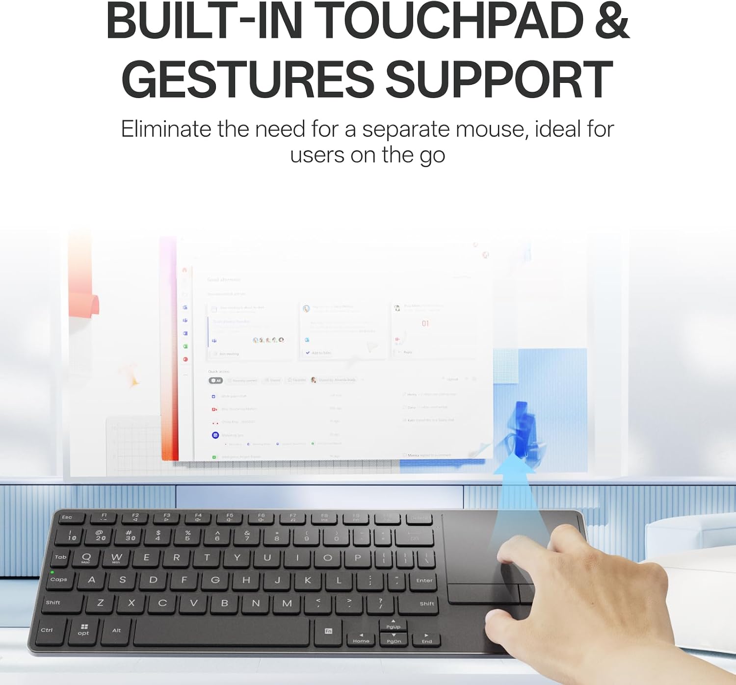 Buy Rapoo E900T Mini Wireless Keyboard with Touchpad from Vmart in Pakistan