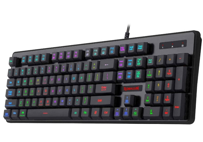 Redragon K509 DYAUS 7-Colors Backlit Quiet Aluminum Gaming Keyboard