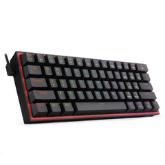 Redragon K617 Fizz 60% Compact RGB Wired Mechanical Keyboard - Black