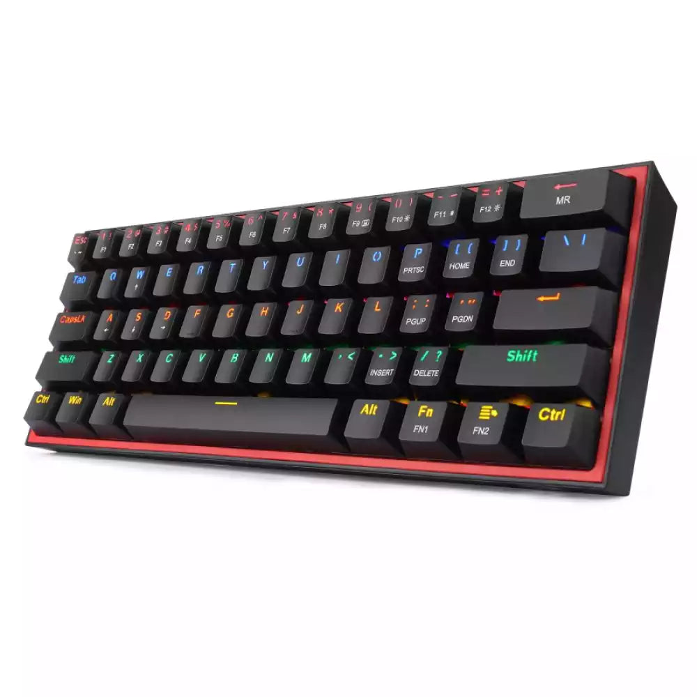 Redragon K617-R Fizz Rainbow Blue Switch 60% Mechanical Gaming Keyboard - Black