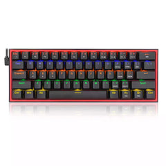 Redragon K617-R Fizz Rainbow Blue Switch 60% Mechanical Gaming Keyboard - Black