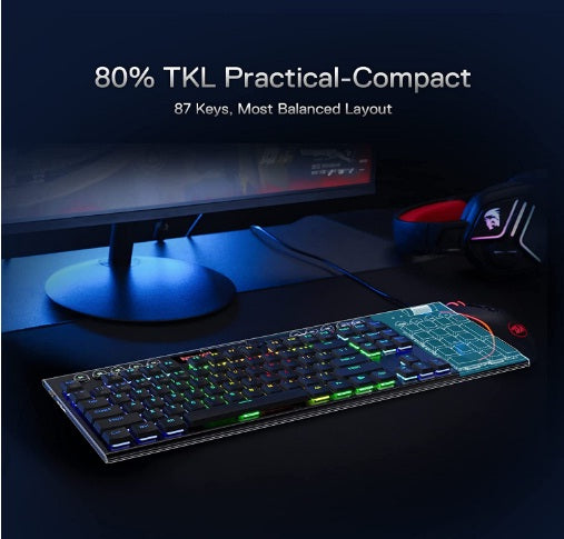 Redragon K621 Horus TKL Wired RGB Mechanical Keyboard - Black