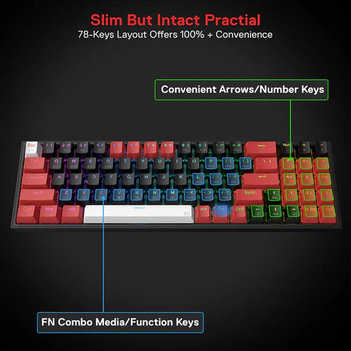 Buy Redragon K628 Pollux Pro 75% Triple-Mode lightweight RGB Keyboard from Vmart in Pakistan