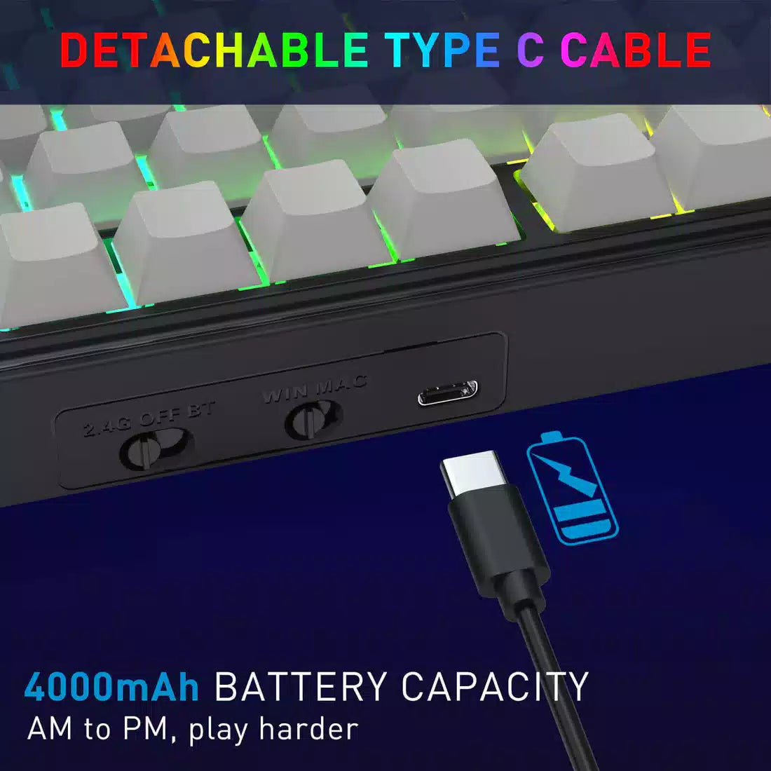 Buy Redragon K744 Faye Pro 99 Keys Wireless Gasket RGB Gaming Keyboard White/Blue from Vmart in Pakistan