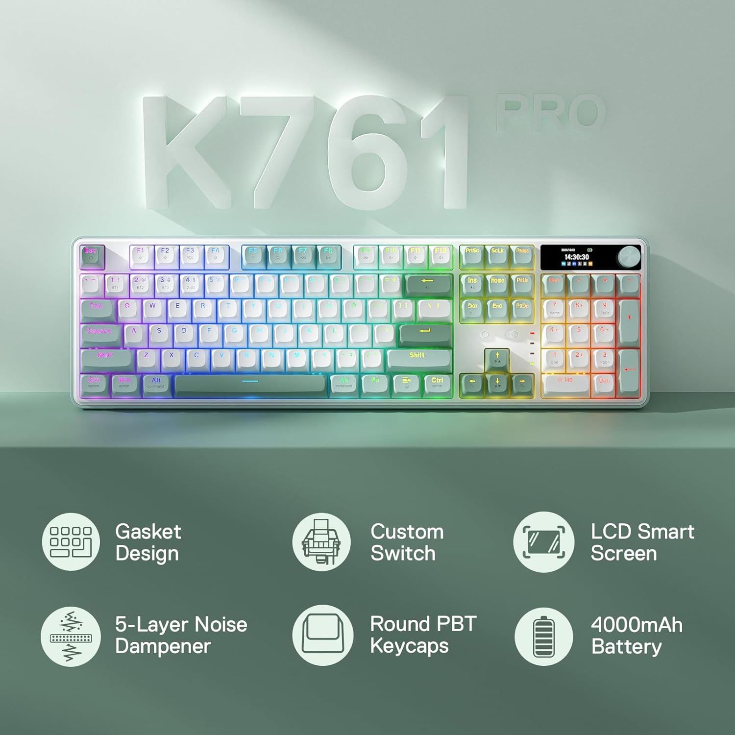 Buy Redragon K761 Wireless Gasket Gaming Keyboard w/Hype Screen & Knob Vmart in Pakistan