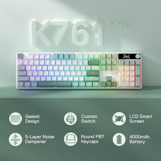 Buy Redragon K761 Wireless Gasket Gaming Keyboard w/Hype Screen & Knob Vmart in Pakistan