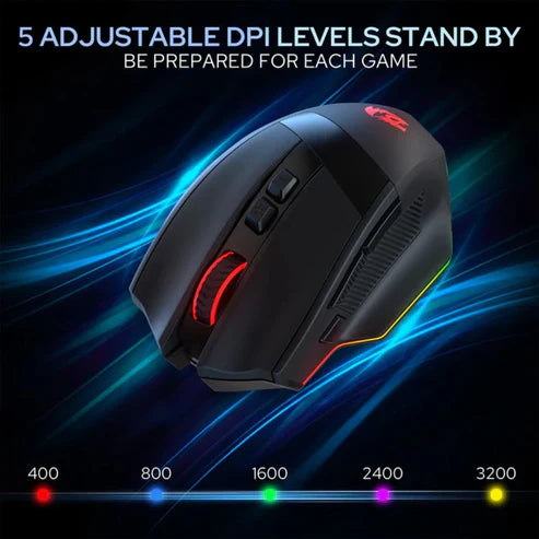 Redragon M923 Stealth Wired RGB Optical Ergonomic Gaming Mouse