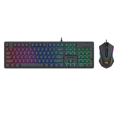 Buy Redragon S107-BA RGB 104 keys Membrane Keyboard & 10k DPI RGB Mouse Combo Set from Vmart in Pakistan