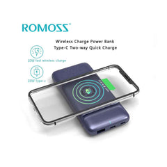 Romoss WSL10 Wireless Power Bank 10000mah Two Way Quick Charge