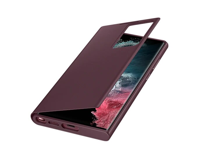 Samsung Galaxy S22 Ultra Smart Clear View Cover - Burgundy