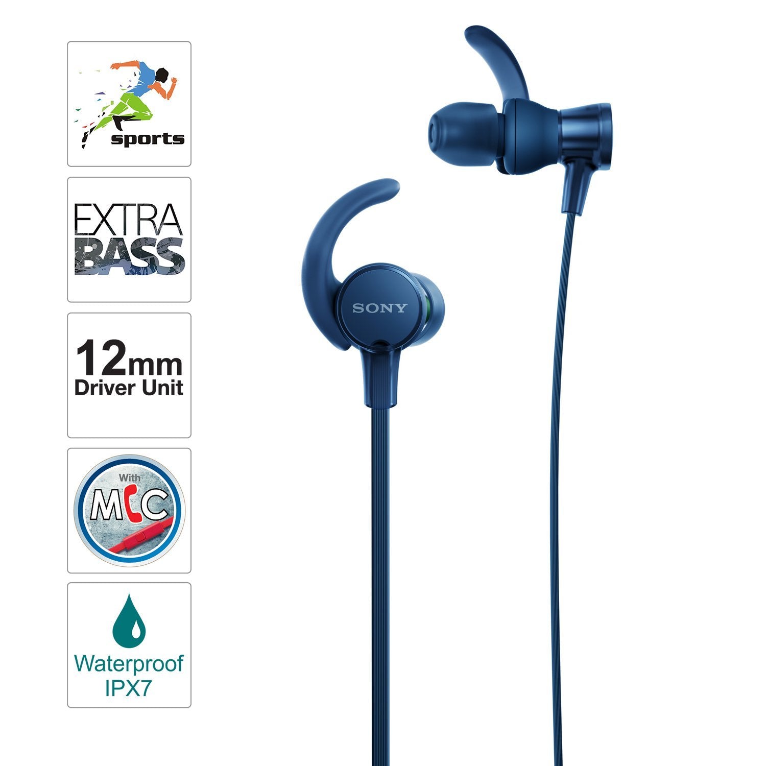 Sony MDR-XB510AS Extra Bass Sports In-ear Headphones