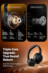 Buy Soundpeats Cove Pro Adaptive Hybrid Active Noise Cancelling Foldable Over-Ear Headphones Black Vmart in Pakistan