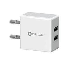 Space WC-101 Dual Port USB 2.4A Wall Charger With Micro USB Cable