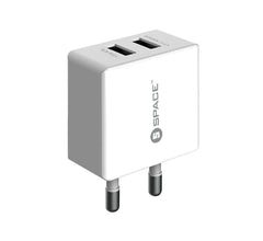 Space WC-101 Dual Port USB 2.4A Wall Charger With Micro USB Cable