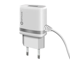 Space WC-105 2.4A Wall Charger Built In Micro USB Cable