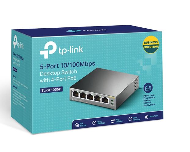 TP-Link TL-SF1005P 5-Ports 10/100Mbps Desktop With 4-Ports PoE