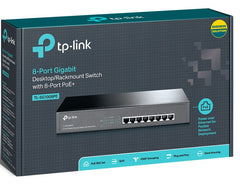 TP-Link TL-SG1008PE 8-Port Gigabit Desktop/Rackmount Switch With 8-Port PoE