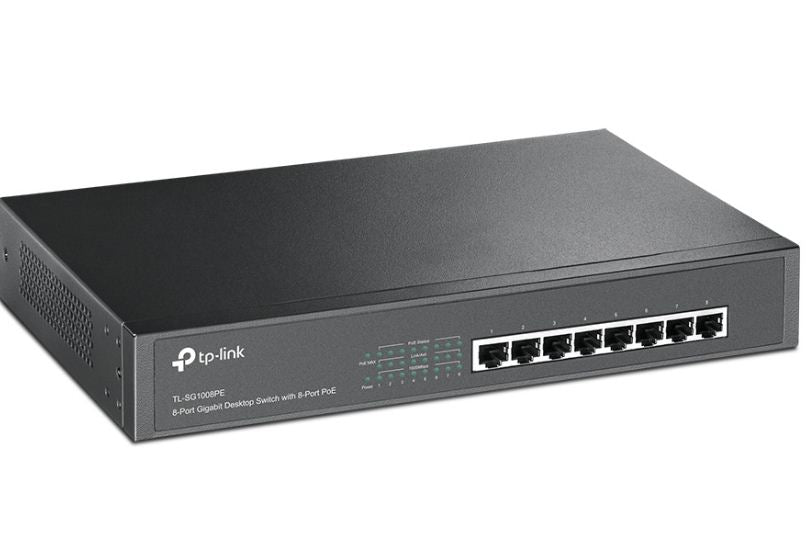 TP-Link TL-SG1008PE 8-Port Gigabit Desktop/Rackmount Switch With 8-Port PoE