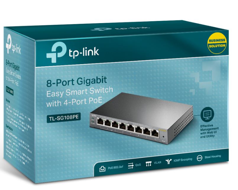 TP-Link SG108PE 8-Port Gigabit Easy Smart Switch