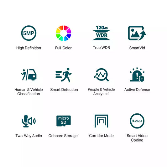 Buy TP-Link VIGI C450 (2.8mm) 5MP Full-Color Turret Network Camera from Vmart in Pakistan