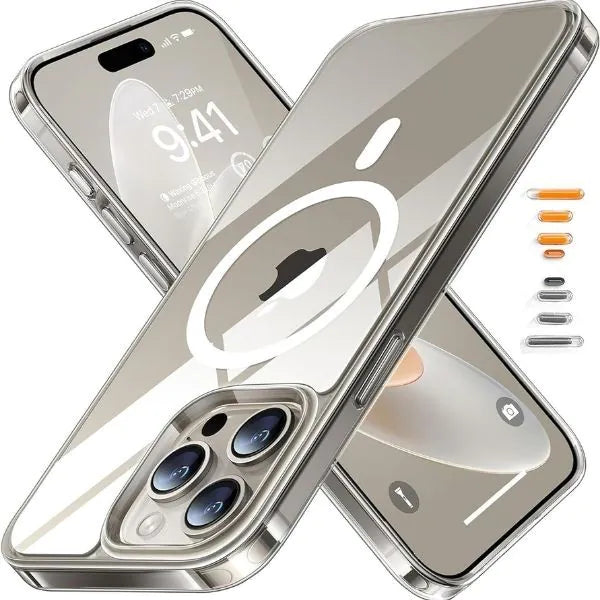 Torras Diamond Series Magsafe Compatible Phone Case for iPhone 15 Pro Max Clear