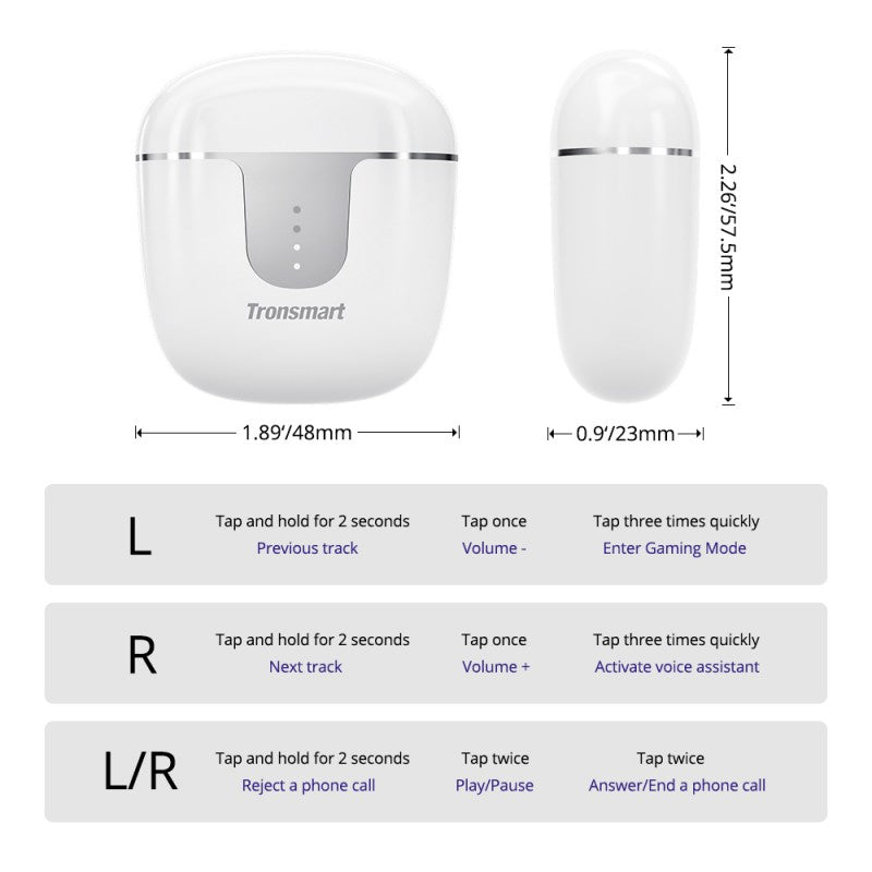 Tronsmart Onyx Ace Pro True Wireless Earphones - White