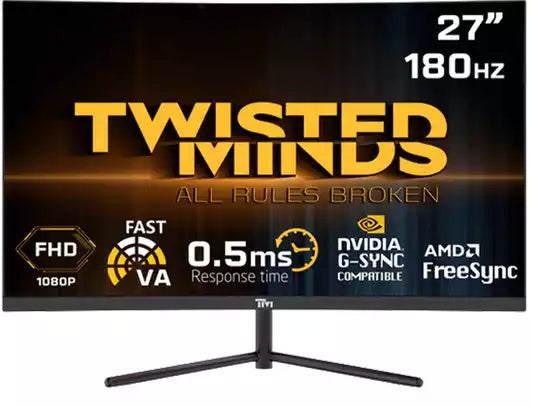 Twisted Minds 27'‘ Curved FHD 180Hz VA 0.5ms HDMI 2.0 HDR Gaming Monitor