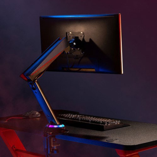 Twisted Minds Single Monitor Spring-Assisted PRO Gaming Monitor Arm With USB - RGB