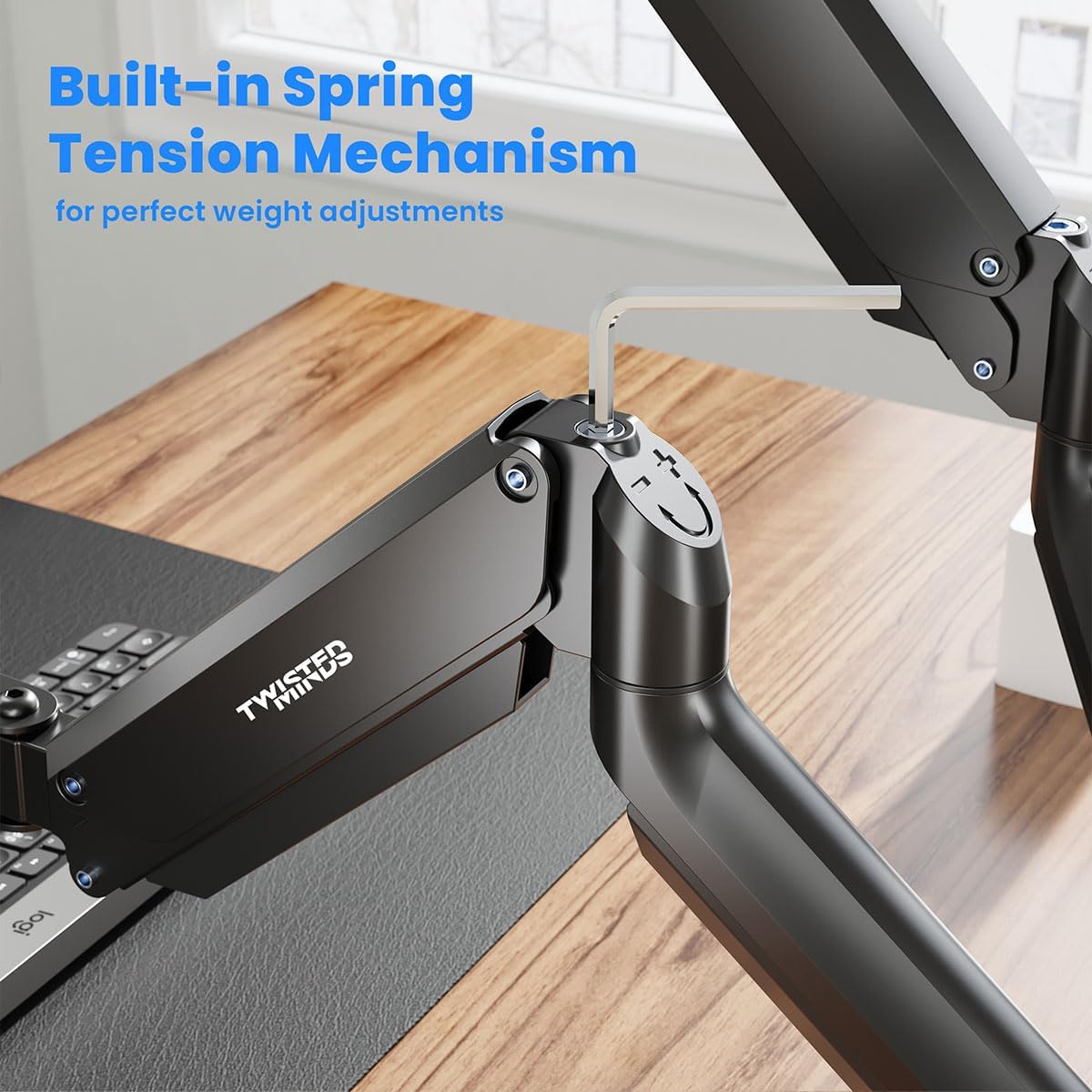Buy Twisted Minds Premium Dual Monitor Aluminum Gas Spring Pole Mounted Monitor Arm from Vmart in Pakistan