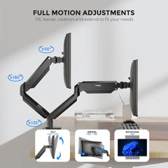 Buy Twisted Minds Premium Dual Monitor Aluminum Gas Spring Pole Mounted Monitor Arm from Vmart in Pakistan