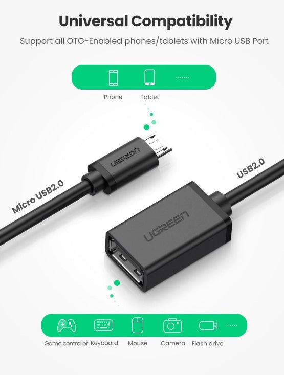 Ugreen 10396 Micro USB 2.0 OTG Adapter Cable