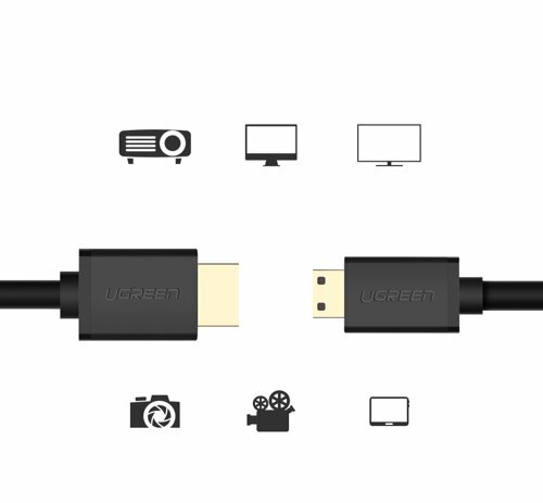 Ugreen 11167 Mini HDMI Male to Type A Male HDMI Cable 4K HD 1.5M