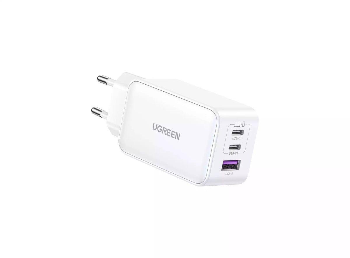 Ugreen 15334 65W 3 Port PD GaN Fast Nexode Charger EU Plug White