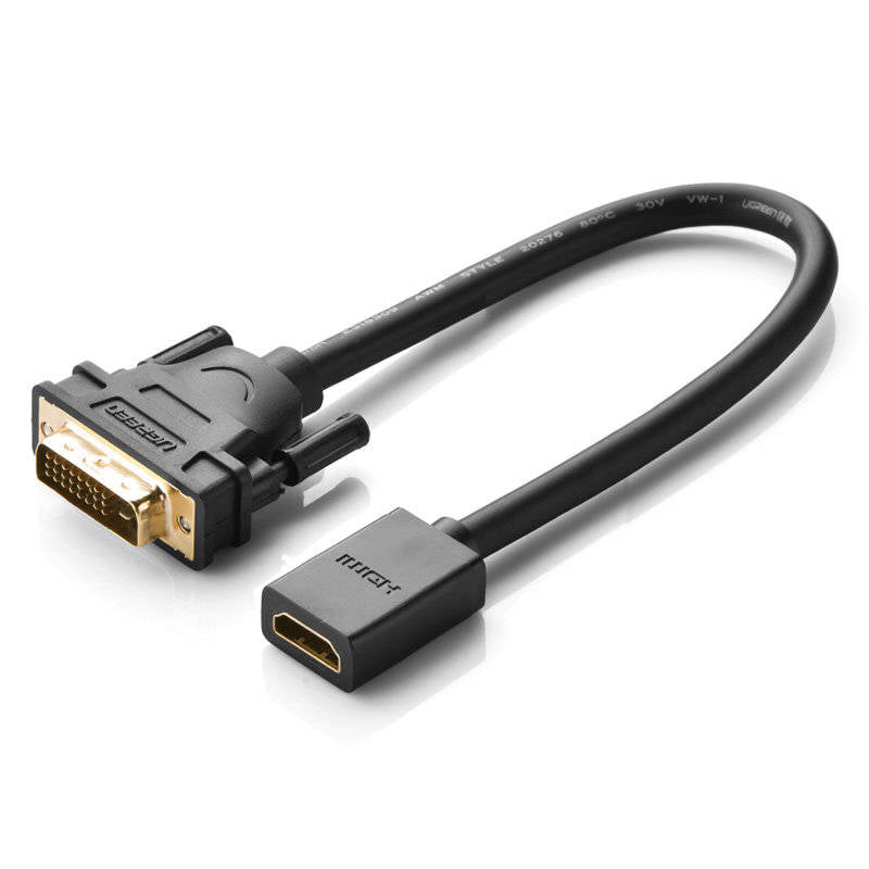 Ugreen 20118 DVI Male To HDMI Female Adapter Cable 0.15m