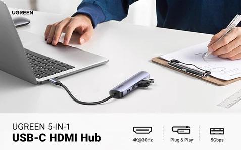 Ugreen 20197 5 in 1 USB C HDMI Hub