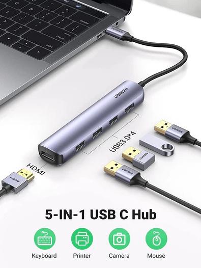 Ugreen 20197 5 in 1 USB C HDMI Hub