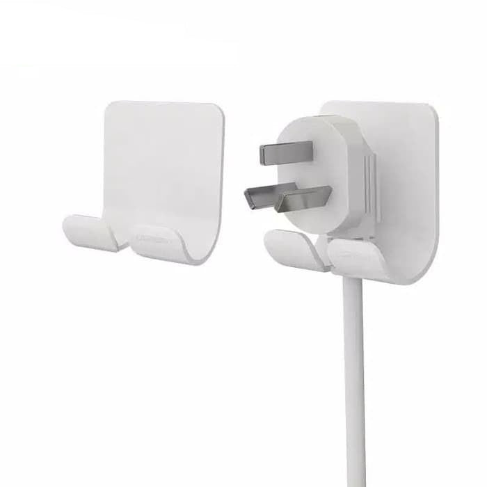 Ugreen 20365 Universal Hook Power Cord Cable Holder - White