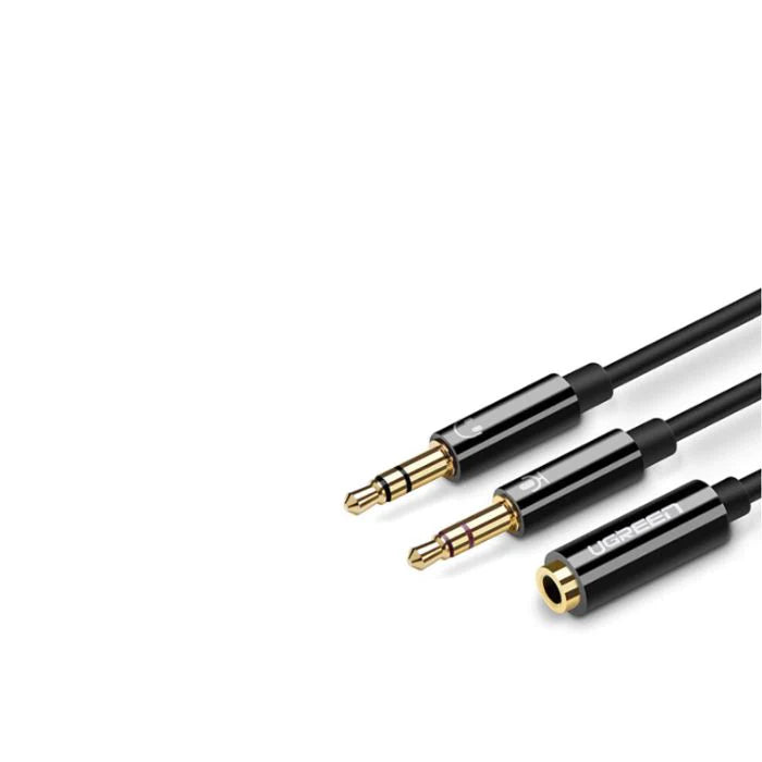 Ugreen 20898 3.5mm Female to 2 Male Audio Cable Black