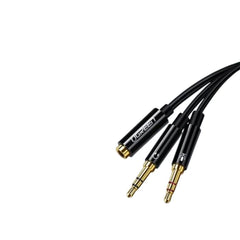 Ugreen 20898 3.5mm Female to 2 Male Audio Cable Black