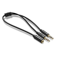 Ugreen 20898 3.5mm Female to 2 Male Audio Cable Black