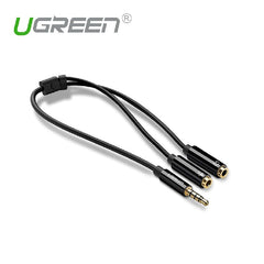 Ugreen 30620 Headphone Splitter Cable with Mic - Black