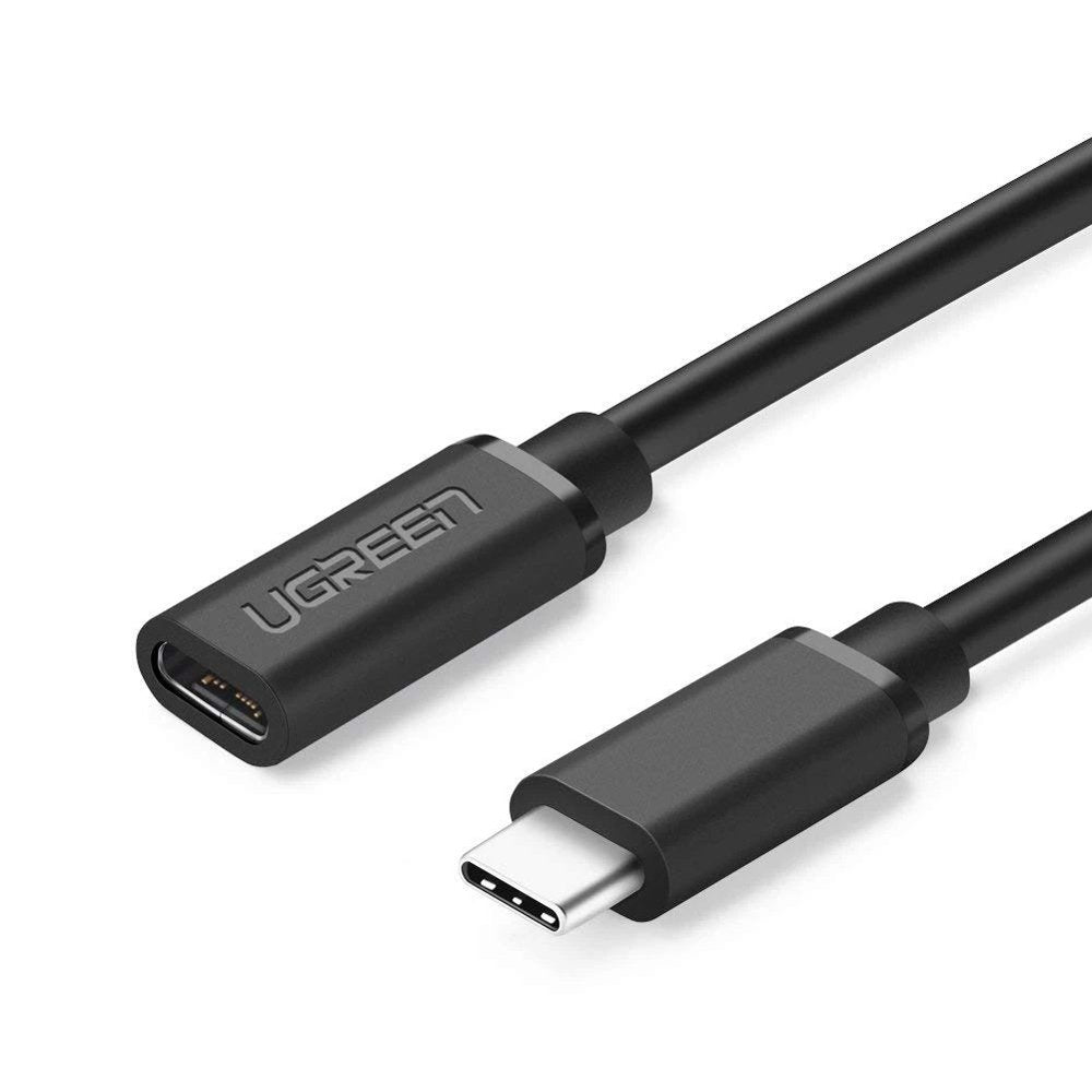 Ugreen 40574 USB Type C 3.1 Male To Female Cable 0.5m - Black